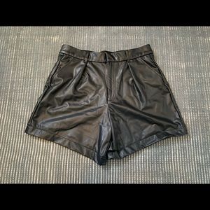 Abercrombie Black Faux Leather Shorts